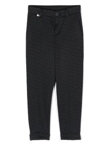 BOSS Kidswear pantalon de tailleur Ceremony à motif monogrammé en jacquard - Noir