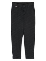 BOSS Kidswear pantalon de tailleur Ceremony à motif monogrammé en jacquard - Noir