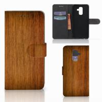 Samsung Galaxy A6 Plus 2018 | Book Style Case | Donker Hout | Portemonnee hoesje