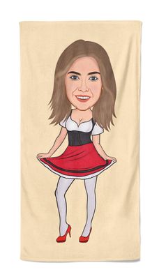 Cartoon Handdoek Tiroler Woman - Pillow Buddies