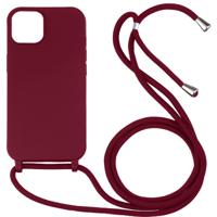 iPhone 14 hoesje - Backcover - Koord - Softcase - Flexibel - TPU - Rood