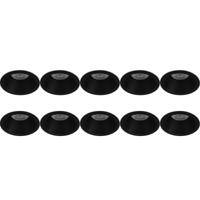 Zwarte Inbouwspot Set 10x GU10 - Rond Verdiept Ø82mm - Aluminium