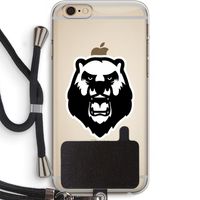 Angry Bear (white): iPhone 6 PLUS / 6S PLUS Transparant Hoesje met koord