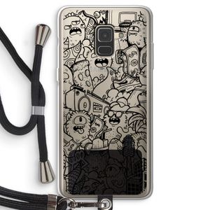 Vexx Black City : Samsung Galaxy A8 (2018) Transparant Hoesje met koord