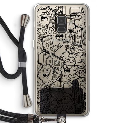 Vexx Black City : Samsung Galaxy A8 (2018) Transparant Hoesje met koord