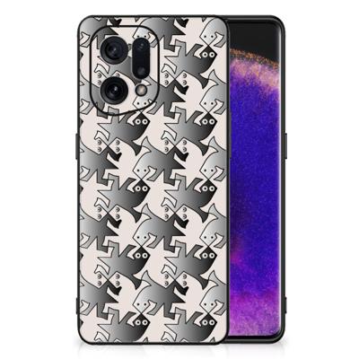 OPPO Find X5 Dierenprint Telefoonhoesje Salamander Grey