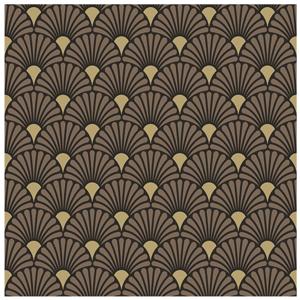 Tafel diner/lunch servetten - 20x - Art deco zwart/goud print - 33 x 33 cm