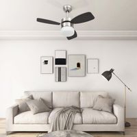 Plafondventilator met lamp en afstandsbediening 76 cm donkerbruin - thumbnail