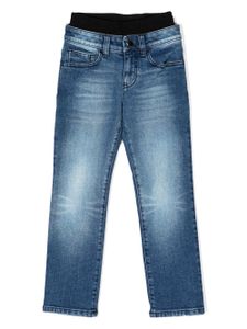 Emporio Armani Kids jean à coupe droite - Bleu