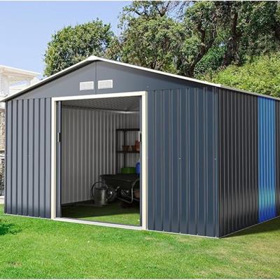 Gereedschapsschuur Metaal met 4 Ventilatieopeningen & Schuifdeur Gereedschapsschuur Afsluitbaar Uitgebreid 340 x 319 x 210 cm