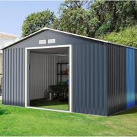 Gereedschapsschuur Metaal met 4 Ventilatieopeningen & Schuifdeur Gereedschapsschuur Afsluitbaar Uitgebreid 340 x 319 x 210 cm