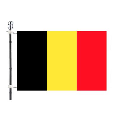 Vlaggenstok / vlaggenmast set - incl vlag van Belgie 90 x 150 cm - aluminium - 183 cm