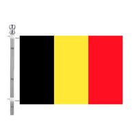Vlaggenstok / vlaggenmast set - incl vlag van Belgie 90 x 150 cm - aluminium - 183 cm