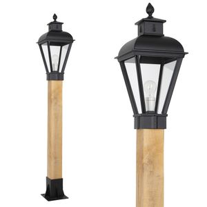 Tuinlamp Vondel WOOD Sokkel buitenlamp zwart