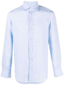 Finamore 1925 Napoli chemise en lin à manches longues - Bleu