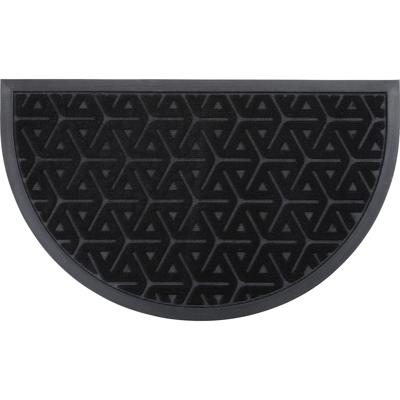 Luance Deurmat Wilson - zwart - rubber - halve maan - 75 x 44 cm - schoonloopmat