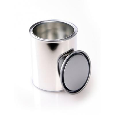 Leeg conserven blik - met deksel - 1 liter inhoud - metaal - zilver - blikken