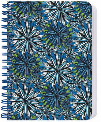 Cedon notitieboek A6 bloemen karton/papier blauw/groen Cedon notitieboek A6 bloemen karton/papier blauw/groen