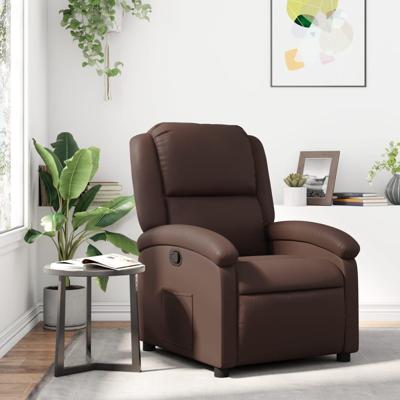 Fauteuil verstelbaar kunstleer bruin