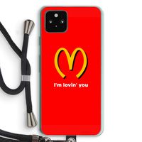I'm lovin' you: Pixel 5a 5G Transparant Hoesje met koord