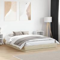 Bedframe met LED-verlichting sonoma eikenkleurig 150x200 cm
