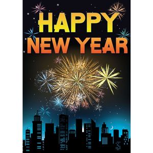 Happy new year deurposter A1 formaat