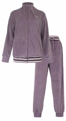 Irresistible dames huispak velours- Lila stripe - Warm 2-delig huispak - Copy