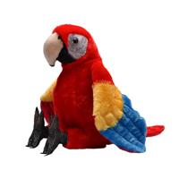 Wild Republic Ara knuffel - rood - pluche - 33 cm - vogels - dieren - papegaai