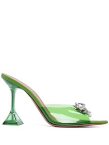 Amina Muaddi sandales Rose 100 mm à ornements en cristal - Vert