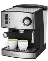 Clatronic ES 3643 Espressomachine met filterhouder Zwart, RVS 850 W Met kopverwarmer, Met melkopschuimer
