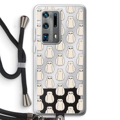 Uilen: Huawei P40 Pro Plus Transparant Hoesje met koord