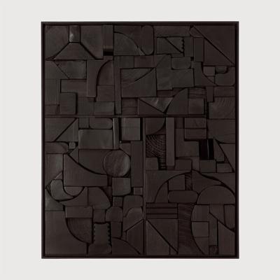 Ethnicraft Wandpaneel 'Bricks' Teakhout, 50 x 60cm, kleur Zwart