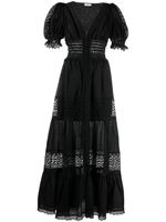 Charo Ruiz Ibiza robe mi-longue à manches bouffantes - Noir