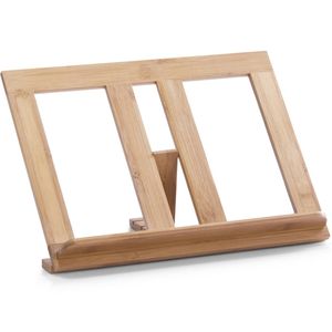 Zeller Kookboekstandaard - bamboe hout - bruin - 35x20x20 cm - Kookboekstandaarden