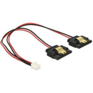 Delock 85249 Kabel Voeding 2-pins female > 2 x SATA 15-pins bus (5 V) metaal 20cm