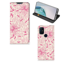 OnePlus Nord N10 5G Smart Cover Pink Flowers - thumbnail