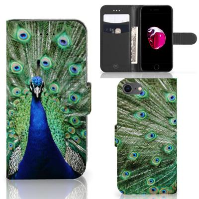 iPhone 7 | 8 | SE (2020) | SE (2022) | Telefoonhoesje | Met pasjeshouder | Pauw
