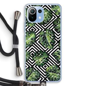 Geometrische jungle: Xiaomi Mi 11 Lite Transparant Hoesje met koord