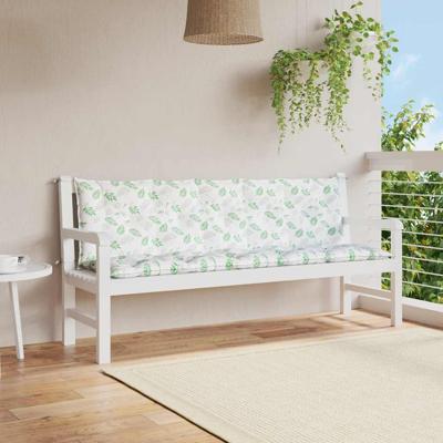 Tuinbankkussens 2 st oxford stof bladpatroon