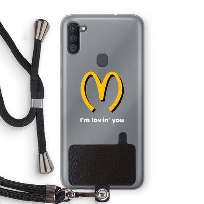 I'm lovin' you: Samsung Galaxy A11 Transparant Hoesje met koord