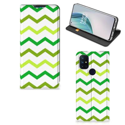 OnePlus Nord N10 5G | Hoesje met Magneet | Zigzag Groen