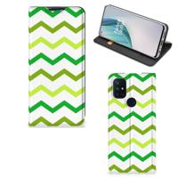 OnePlus Nord N10 5G | Hoesje met Magneet | Zigzag Groen