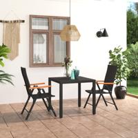 3-delige Tuinset zwart en bruin