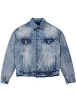 Purple Brand logo-embossed denim jacket - Bleu - thumbnail