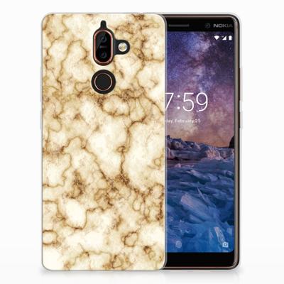 Nokia 7 Plus | TPU | Siliconen hoesje | Marmer Goud