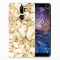 Nokia 7 Plus | TPU | Siliconen hoesje | Marmer Goud