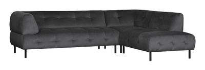 WOOOD Exclusive Hoekbank 'Lloyd' Rechts, Velvet, kleur Cast Iron