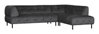 WOOOD Exclusive Hoekbank 'Lloyd' Rechts, Velvet, kleur Cast Iron
