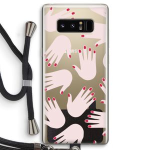 Hands pink: Samsung Galaxy Note 8 Transparant Hoesje met koord