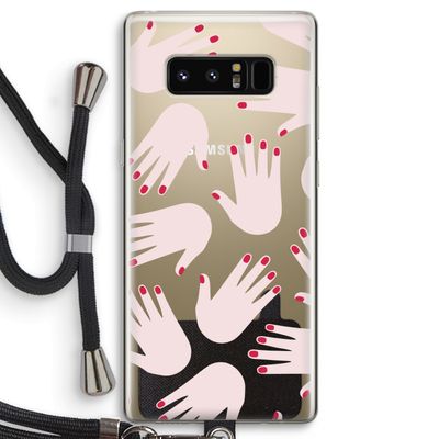 Hands pink: Samsung Galaxy Note 8 Transparant Hoesje met koord